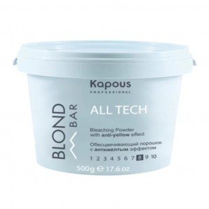 Обесцвечивающий порошок Kapous All Tech с антижелтым эффектом серии Blond Bar 500 гр 2488k