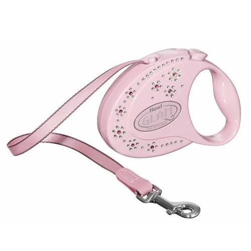 Поводок-рулетка для собак Flexi Glam Flowers Rose Pink