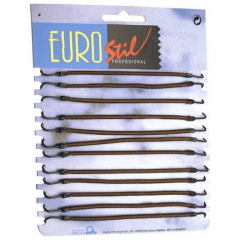 Резинки с крючками для вечерних причесок Eurostil коричневые 12 шт. 00637