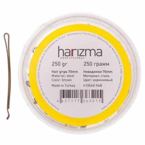 Невидимки Harizma 70 мм прямые с укороченной верхней частью 250 гр коричневые h10540-04B