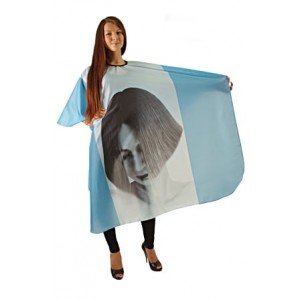 Пеньюар HairWay Girl нейлоновый, водонепроницаемый, голубой 125x146 см 37022