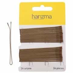 Невидимки Harizma 70 мм прямые 24 шт коричневые h10539-04