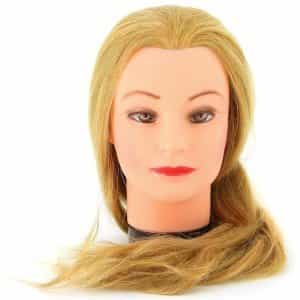 Голова учебная Dewal, блондинка, натуральные волосы 50-60 см M-4151XL-408