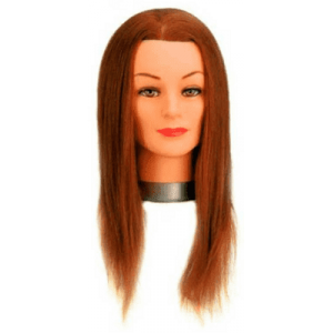 Голова учебная Sibel Mixed Synthetic, шатенка, искусственные волосы, 30-40 см 0030051