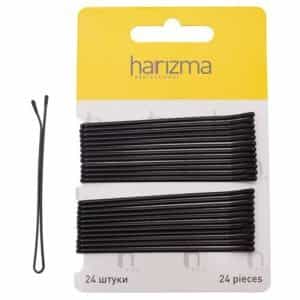 Невидимки Harizma 70 мм прямые 24 шт черные h10539-15