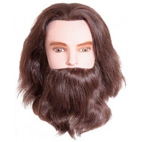 Голова учебная Sibel Karl, мужская с усами и бородой, натуральные волосы, 15-25 см 0030731