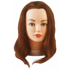 Голова учебная Sibel Cathy, шатенка, натуральные волосы, 35-40 см 0040301