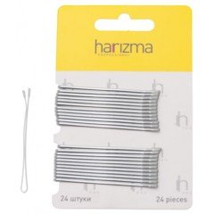 Невидимки Harizma 60 мм прямые 24 шт серебро h10537-17