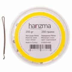 Невидимки Harizma 70 мм прямые с укороченной верхней частью 250 гр коричневые h10540-04B