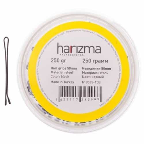 Невидимки Harizma 50 мм прямые 250 гр черные h10535-15B