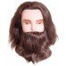 Голова учебная Sibel Karl, мужская с усами и бородой, натуральные волосы, 15-25 см 0030731
