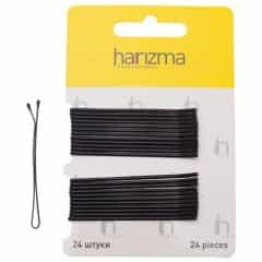 Невидимки Harizma 60 мм прямые 24 шт черные h10537-15