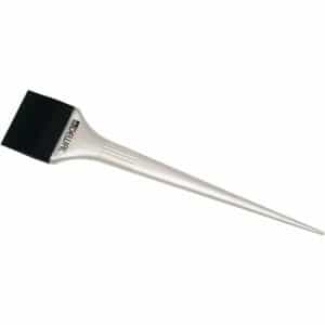 Кисть-лопатка Dewal для окрашивания корней, силиконовая, черная с белой ручкой, узкая 44 мм JPP147
