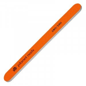 Пилка для ногтей Planet Nails, стандартная, неоново-оранжевая, 180/180 20004