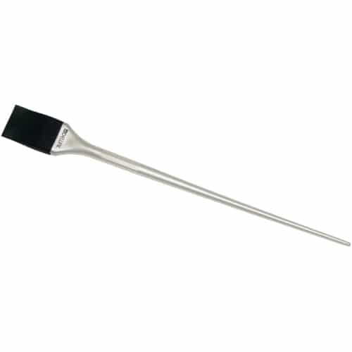 Кисть-лопатка Dewal для окрашивания прядей, силиконовая, черная с белой ручкой, узкая 22 мм JPP149