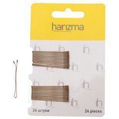 Невидимки Harizma 40 мм прямые 24 шт коричневые h10533-04